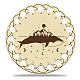 ポプラの木の糸巻き板  フロスオーガナイザー  クロスステッチ刺繡用綿糸クラフトDIY縫製収納  フラットラウンド  20ポジション  クジラの模様  150x8mm  2個/セット DIY-WH0360-004-1