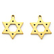 宗教のテーマ  真空メッキステンレス鋼ペンダント  レーザー切断  ユダヤ人のために  ダビデの星  ゴールドカラー  304mm  穴：17x14x1mm STAS-N092-43G-2