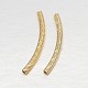 Real 18K Gold Plated Brass Curved Tube Beads X-KK-L147-196-NR-2
