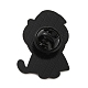 猫エナメルピン  バックパックの服用の黒の合金バッジ  帽子  30x21x1.3mm JEWB-G028-01E-3