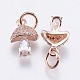 Brass Micro Pave Cubic Zirconia Charms RB-I077-25RG-RS-2