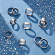 Dicosmetic 16 pz 8 taglia 316 anello per dito scanalato in acciaio inossidabile per uomo donna RJEW-DC0001-09A-5
