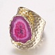 Natural Agate Wide Band Rings RJEW-G093-B03-1