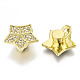 Brass Micro Pave Clear Cubic Zirconia Magnetic Clasps KK-N232-140G-NF-2