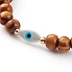Bracelets extensibles en perles de bois naturel BJEW-JB05848-03-2