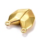 アロイハートスプリットペンダント  磁気を持つ  カップルネックレスブレスレットジュエリー作りギフト用  ゴールドカラー  19.5x17x5mm  穴：1.6mm PALLOY-B007-01D-2
