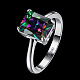 Модный латунь кубического циркония палец кольца RJEW-BB18911-8-2