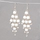 Iron Chandelier Glass Pearl Dangle Earrings X-EJEW-JE01552-01-1