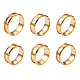 Yilisi 6pcs 6 tamaños de anillos de dedo acanalados de acero inoxidable STAS-YS0001-18G-1