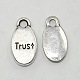 Antique Silver Tibetan Style Message Charms TIBEP-X0051-NF-2
