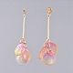 Glass Cluster Beads Dangle Ear Studs EJEW-JE03915-01-3