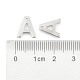 304ステンレス製のアルファベットのチャーム  a～zの文字  ステンレス鋼色  11~12x5.5~11x0.5~0.8mm  穴：1mm  26個/セット X-STAS-O073-01-3