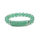 Bracelet extensible en perles d'aventurine verte naturelle BJEW-JB08879-03-1