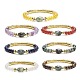 7Pcs 7 Style Natural & Synthetic Mixed Gemstone & Brass Beaded Stretch Bracelets Set BJEW-JB08997-1