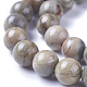 Chapelets de perles de feuille d'argent en jaspe naturel G-I244-02B-3