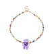 Ожерелье из акрилового медведя и стеклянных бусинок для женщин NJEW-JN03930-3