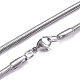 304 Stainless Steel Flat Snake Chains Necklaces X-NJEW-G340-04P-02-1