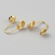 Латунные клипсы серьги выводы KK-WH0062-204B-G-2