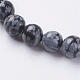 Naturschneeflocke Obsidian Perlen Stränge X-G-G515-8mm-01-3