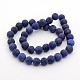 Teints lapis lazuli naturelles dépoli brins de perles rondes G-M272-15-4mm-2