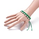 2本2色ピーチブロッサム編組コードブレスレット  女性のための友情幸運な調節可能なブレスレット  春の緑  内径：2-1/4インチ（5.6cm）〜4-1/4インチ（10.9cm） BJEW-JB07610-04-3