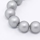 Chapelets de perles rondes en coquille mate X-BSHE-I002-8mm-223-1