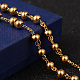 Colliers chapelet perles en 201 acier inoxydable NJEW-L427-22G-5