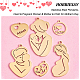 HOBBIESAY 6 Style Mother's Day 304 Stainless Steel Pendants 17.5-46mm Real 18K Gold Plated Mother and Child Charms Flat Round with Mother Charms Pendants for Jewelry Making Mother Gift STAS-PH0004-43-4