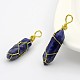 Bullet Natural Sodalite Double Terminated Pointed Pendants G-M225-05G-1