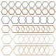 SUNNYCLUE1箱48個3サイズ六角形イヤリングチャームコネクターリンクステンレス鋼リンク幾何学的なペンダントチャームイヤリングネックレスブレスレットジュエリー作り用品クラフト STAS-SC0001-07-1