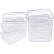 BENECREAT 18 pack rectangle Clear Plastic Bead Storage Case with Flip-Up Lids for Items CON-BC0004-12A-1