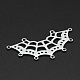 201ステンレススチール製シャンデリアコネクターパーツ  9ループと18穴リンク  レーザー切断  蜘蛛の巣の形  ステンレス鋼色  21x39.5x1mm  穴：1.6mm STAS-R111-LA106-2