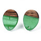Resin & Walnut Wood Stud Earring Findings MAK-N032-006A-H03-2