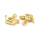 Brass Micro Pave Clear Cubic Zirconia Charms KK-E068-VF198-3