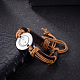 Réglable en alliage de zinc unisexes occasionnels yin-yang et des bracelets en cuir BJEW-BB15589-4
