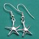 Star Brass Dangle Earrings EJEW-BB11913-4