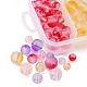 190pcs 15 estilo hebras de perlas de vidrio pintadas con spray esmerilado GLAA-FS0001-27-4