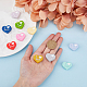 SUPERFINDINGS 10Pcs 10 Colors Heart Focal Silicone Beads with Word Dad and Mom Flat Round Mama Focal Beads Assorted Silicone Beads for Pen Keychain Jewley Accessories SIL-FH0001-12-4
