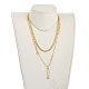Pendant Necklaces & Cuban Link Chain Necklaces Sets NJEW-JN03031-4
