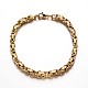 Trendy 304 Stainless Steel Byzantine Chain Bracelets BJEW-L510-10-2