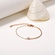 Bracelet en zircone cubique clair réglable bracelet à maillons à barre incurvée bracelet de tennis classique bijoux à breloques cadeaux pour les femmes JB756A-3
