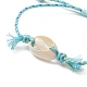 Natural Cowrie Shell with Evil Eye Braided Bead Bracelet with Nylon & Cotton Cord for Women BJEW-JB09140-6