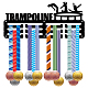 Espositore da parete con porta medaglie in ferro a tema sportivo ODIS-WH0055-066-1