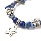 Natural Lapis Lazuli(Dyed) Chip Beads Multi-strand Bracelet BJEW-JB07052-02-6