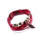 Casual Unisex Zinc Alloy Leaf and Leather Multi-strand Bracelets BJEW-BB15595-A-4