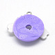 手作り樹脂粘土ペンダント  ドーナツ  紫色のメディア  22~25x23~30x6~7mm  穴：2mm CLAY-Q240-021D-2
