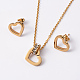 Heart 304 Stainless Steel Pendant Necklaces and Ear Studs Jewelry Sets SJEW-M085-08G-1