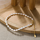 Bracelet chaîne en perles baroques naturelles avec 925 fermoirs en argent sterling BJEW-I314-144-3