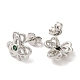 Rack Plating Brass Clover Stud Earrings with Cubic Zirconia for Women EJEW-A101-02P-2