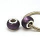 Purple Handmade Silver Foil Lampwork Glass Large Hole Beads for European Bracelets X-DA452-7-1